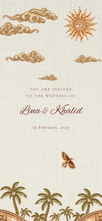 Amber wedding invitation