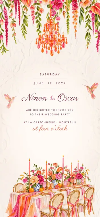 Aquarelle wedding invitation