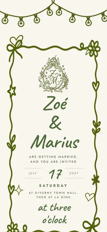 Doodle wedding invitation