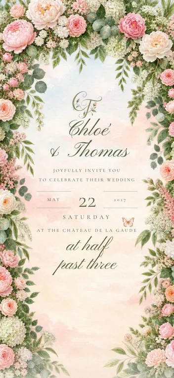 Garden Party wedding invitation