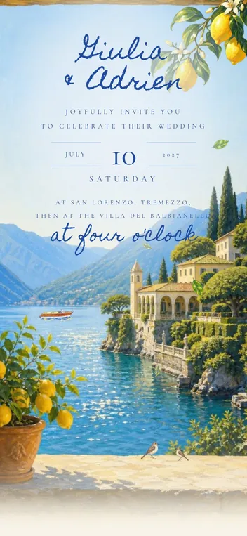 Limoncello wedding invitation