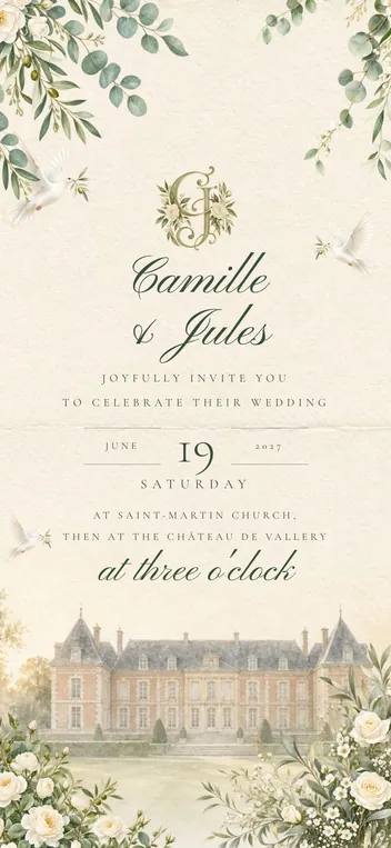 Maison Lumière wedding invitation