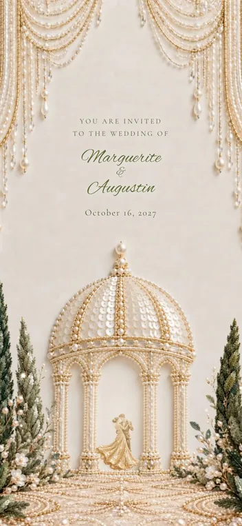 Pearl wedding invitation