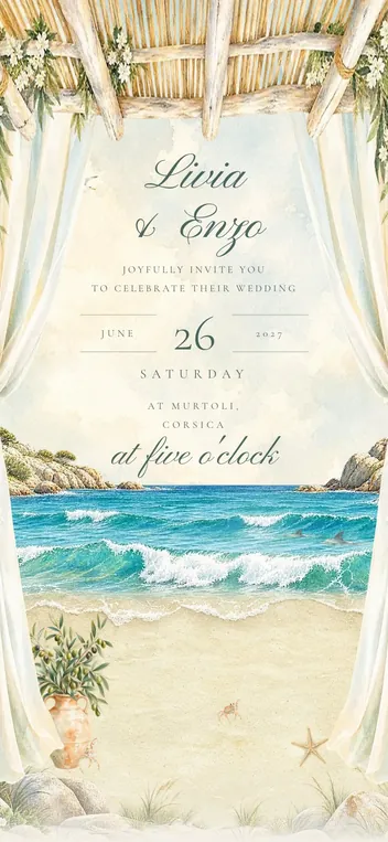 Sand & Silk wedding invitation