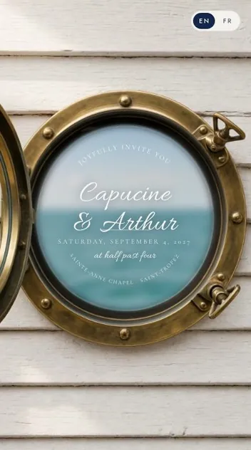 Set Sail wedding invitation