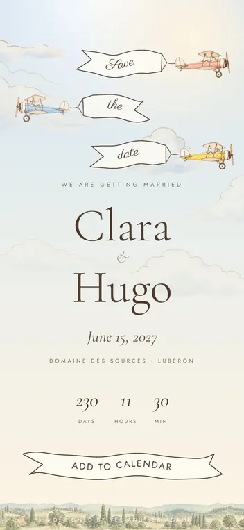 Biplanes save the date