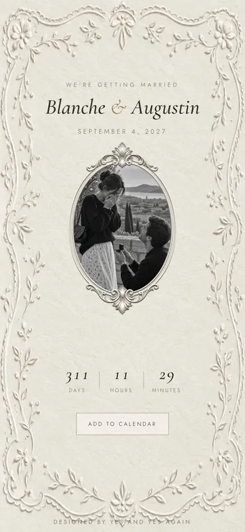 Élégante save the date